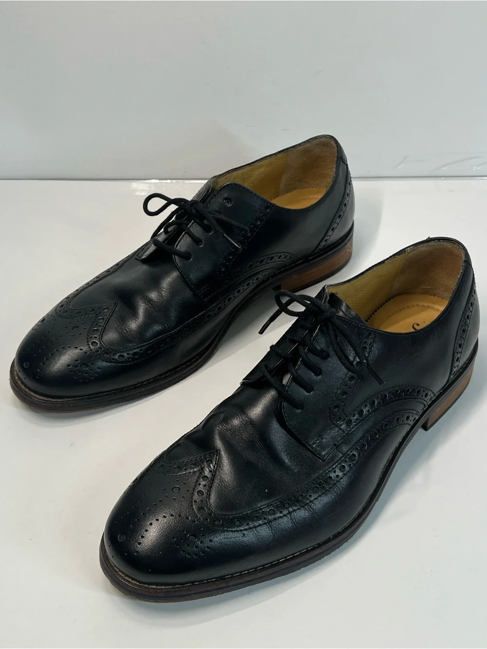 Florsheim Men’s Black Leather Wingtip Brogue Oxford Dress Shoes Size 9 3E